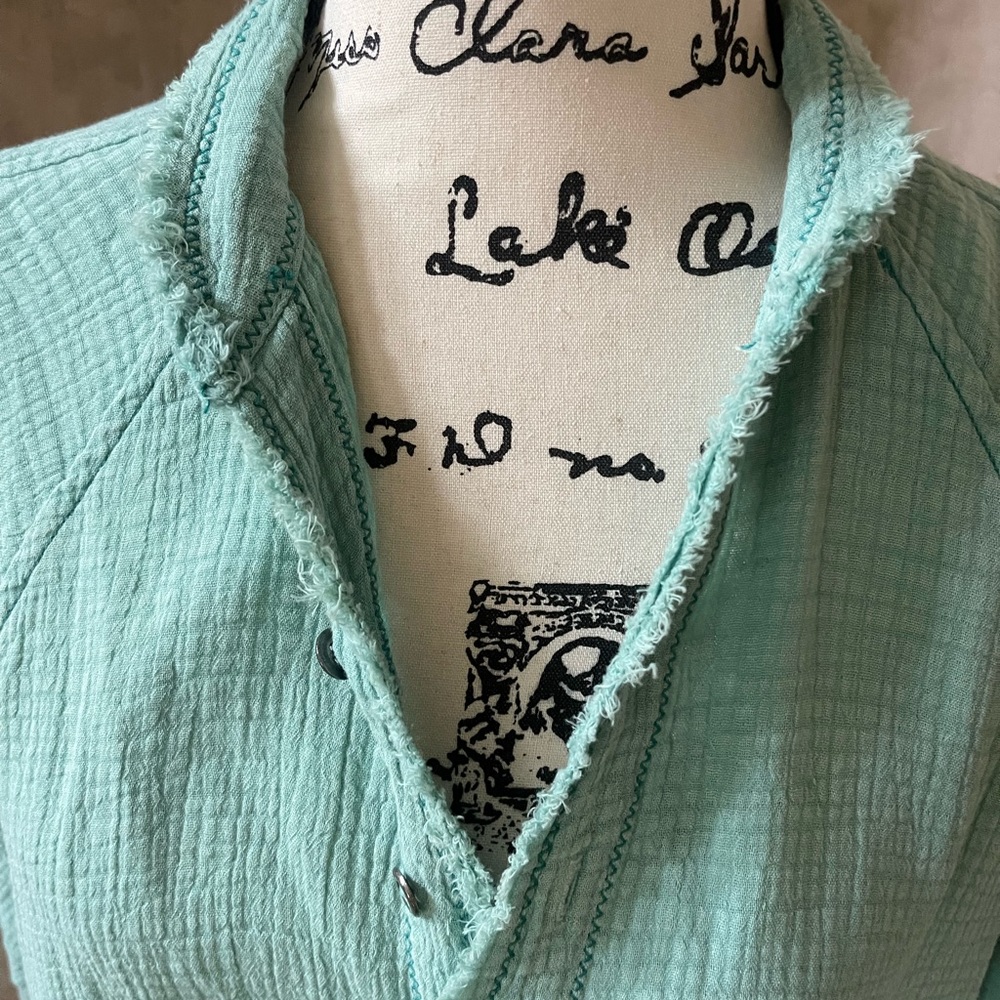 FREE PEOPLE SUMMER DAYDREAM RAW EDGE TOP XS S M - Picture 6 of 6